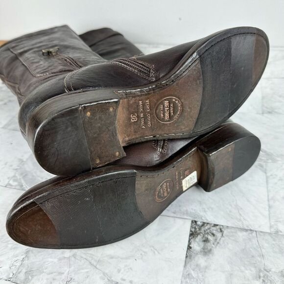 New Area Forte Anthropologie Lather Studded Riding Equestrian Boots sz 38 Italy - Picture 11 of 13